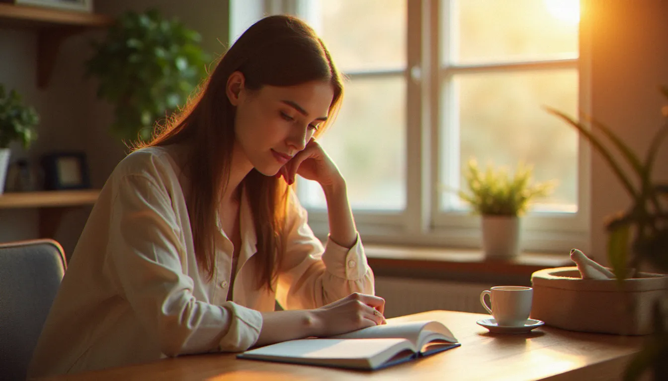 Femme consultant un journal de suivi de cycle menstruel pour comprendre comment déclencher les règles naturellement
