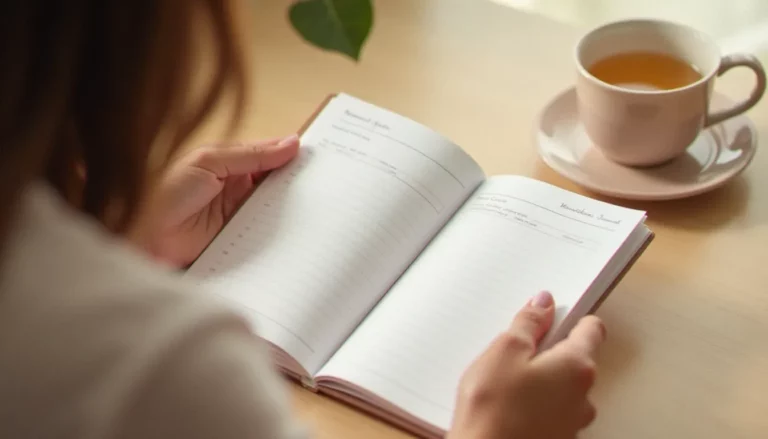 Femme consultant un journal de suivi de cycle menstruel pour comprendre comment déclencher ses règles et identifier les irrégularités de son cycle