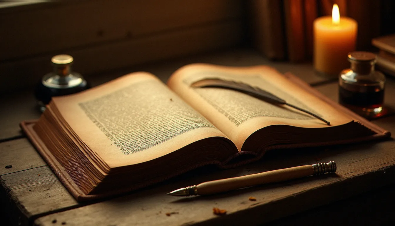 Livre ancien du XVIIIe siècle ouvert à la lumière d'une bougie, évoquant L'homme aux quarante écus de Voltaire et la critique de la médecine sous les Lumières