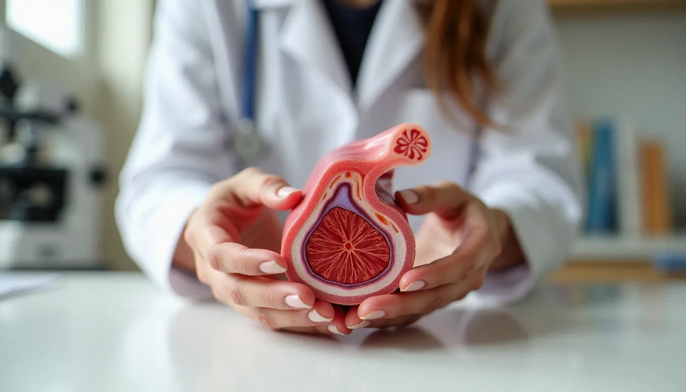 Modèle anatomique d'une artère illustrant le rôle protecteur des œstrogènes sur la santé vasculaire féminine à la ménopause