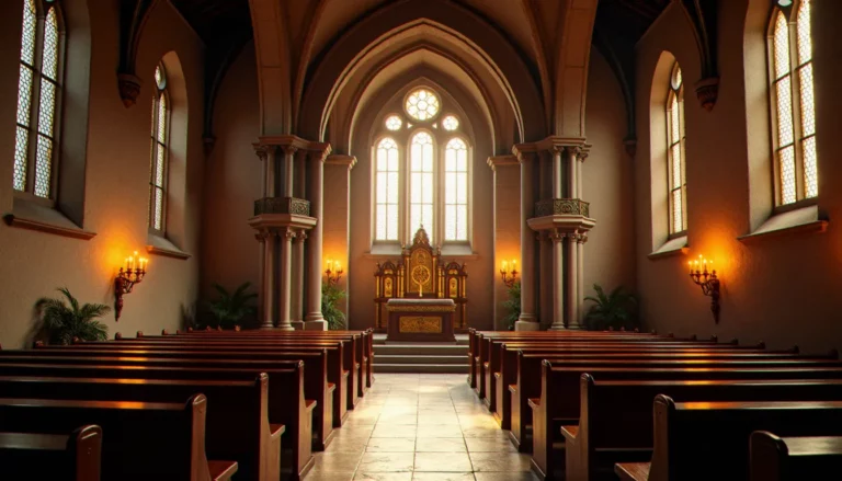 Intérieur d'une chapelle historique évoquant l'architecture religieuse de la compagnie de Jésus au XVIe siècle