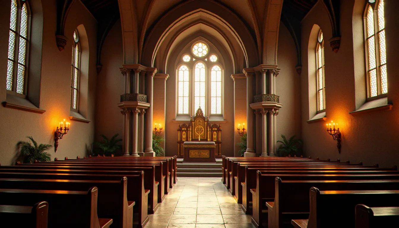 Intérieur d'une chapelle historique évoquant l'architecture religieuse de la compagnie de Jésus au XVIe siècle