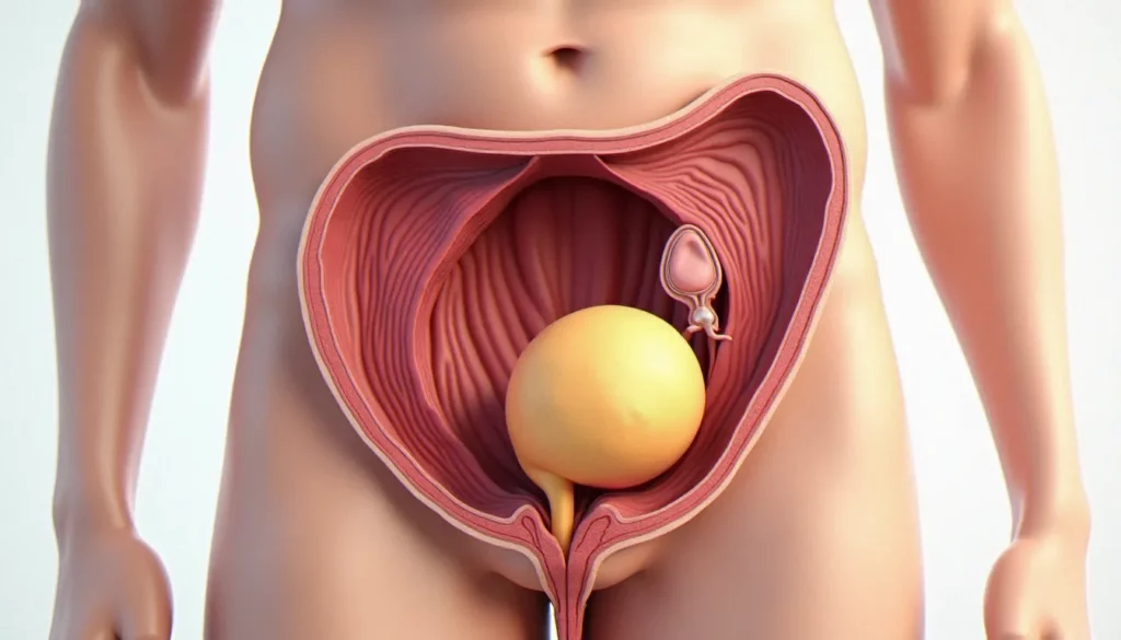 glande bulbo uretrale featured Représentation anatomique de la glande bulbo-urétrale située sous la prostate dans le pelvis masculin