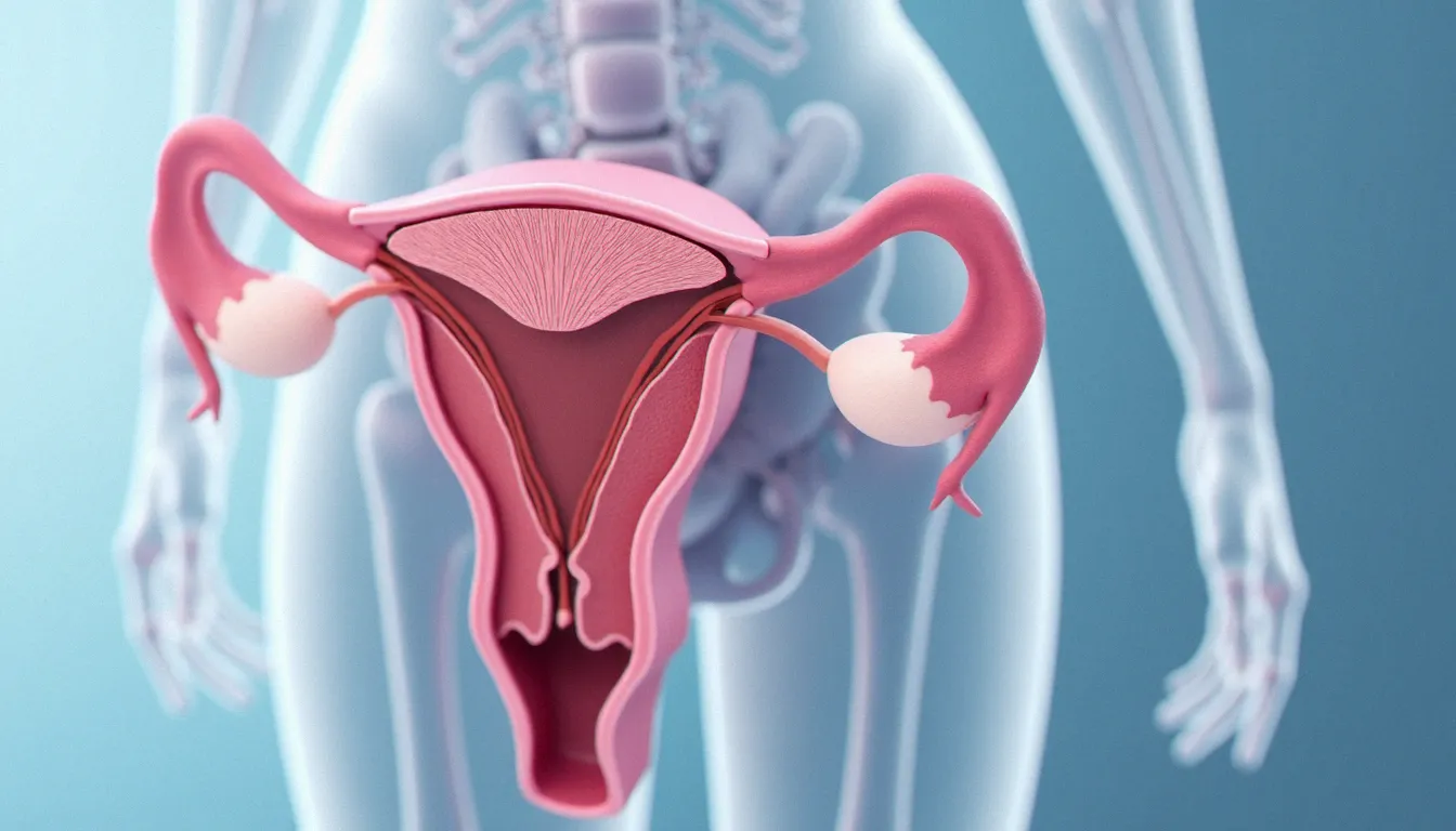 Représentation anatomique de la muqueuse vaginale et de sa vascularisation, illustrant le mécanisme hormonal de la lubrification