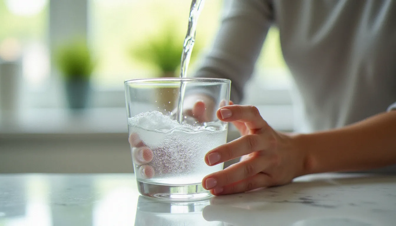 Verre d'eau illustrant l'importance de l'hydratation pour prévenir les infections urinaires et protéger le méat urétral
