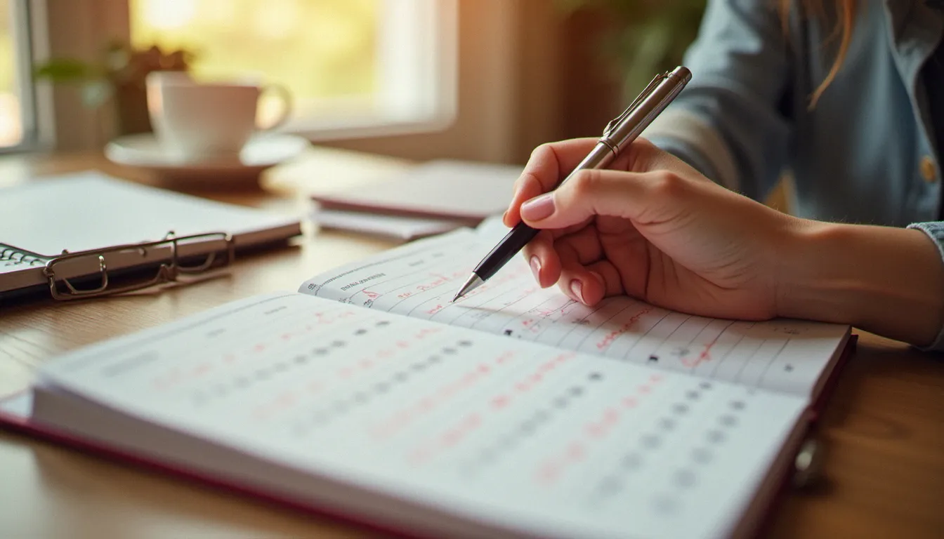 Suivi du cycle menstruel et de l'humeur dans un journal